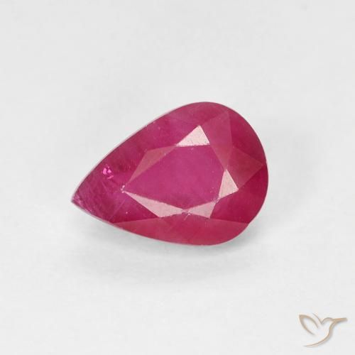 0.96ct طبيعي أحمر وردى ياقوت, شكل الكمثرى, VS-SI