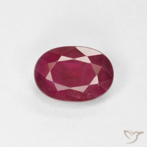 0.99ct طبيعي أحمر النبيذ ياقوت, بيضوي, VS-SI