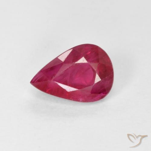 0.92ct طبيعي أحمر وردى ياقوت, شكل الكمثرى, VS-SI