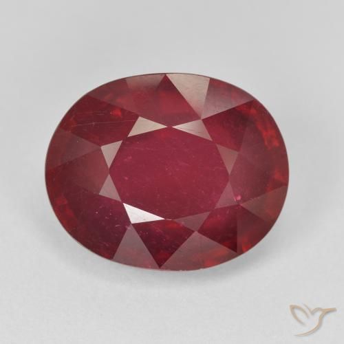 10.38ct طبيعي أحمر غامق ياقوت, بيضوي, قليلا جدا