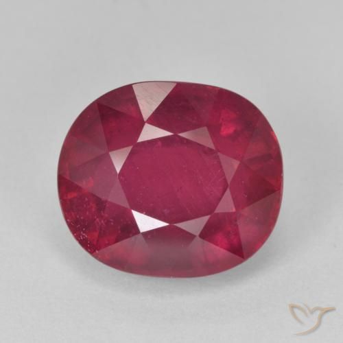 9.10ct طبيعي أحمر متوسط ياقوت, بيضوي, قليلا جدا