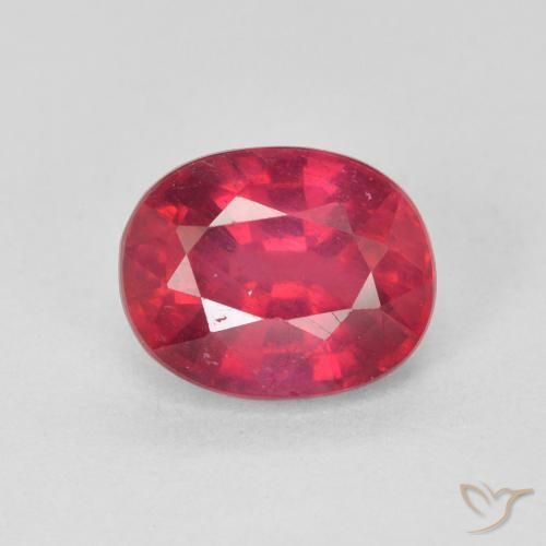 1.83ct طبيعي قرمزى غامق ياقوت, بيضوي, قليلا جدا