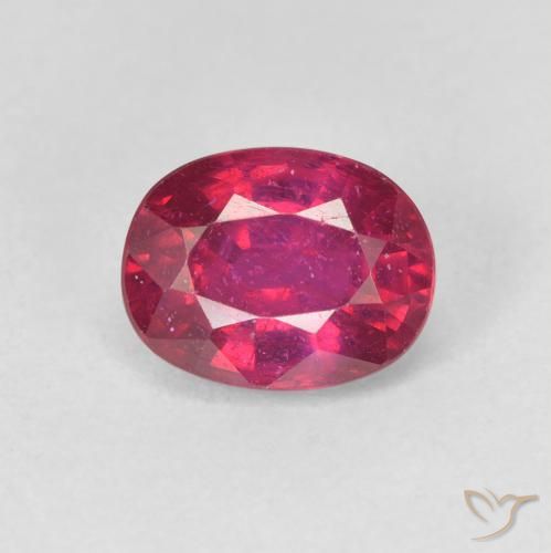 2.13ct طبيعي أحمر فاتح ياقوت, بيضوي, قليلا جدا