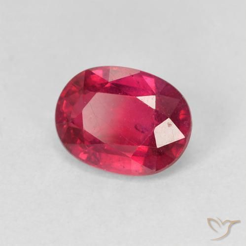 ياقوت Medium Dark-Red طبيعي، بيضوي، 1.94 قيراط، VS-SI