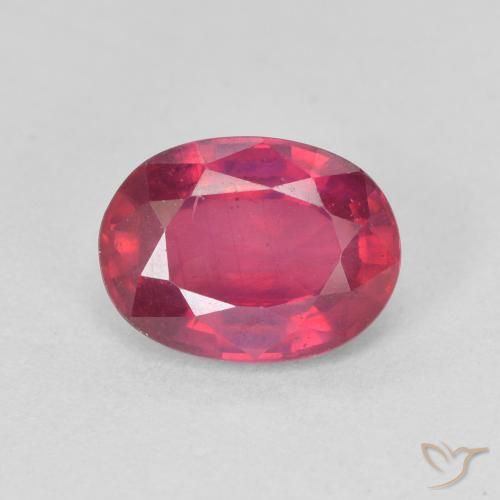 1.74ct طبيعي أحمر متوسط ياقوت, بيضوي, قليلا جدا