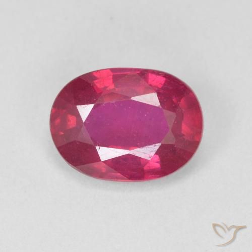 1.54ct طبيعي أحمر فاتح ياقوت, بيضوي, قليلا جدا