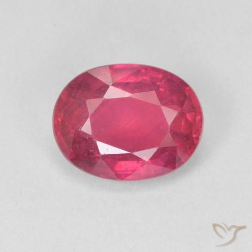 1.68ct طبيعي أحمر وردى ياقوت, بيضوي, قليلا جدا