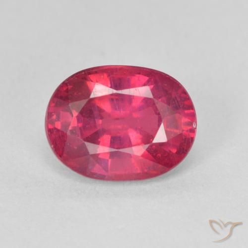 1.85ct طبيعي أحمر متوسط ياقوت, بيضوي, قليلا جدا