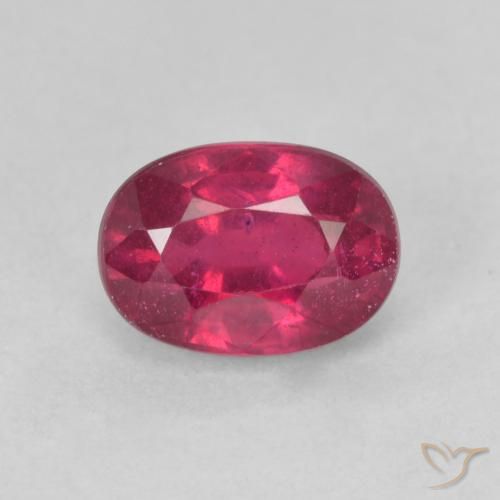 ياقوت Medium Dark-Red طبيعي، بيضوي، 1.42 قيراط، قليلا جدا