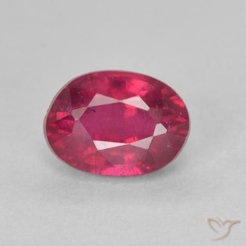 1.43ct طبيعي أحمر فاتح ياقوت, بيضوي, قليلا جدا