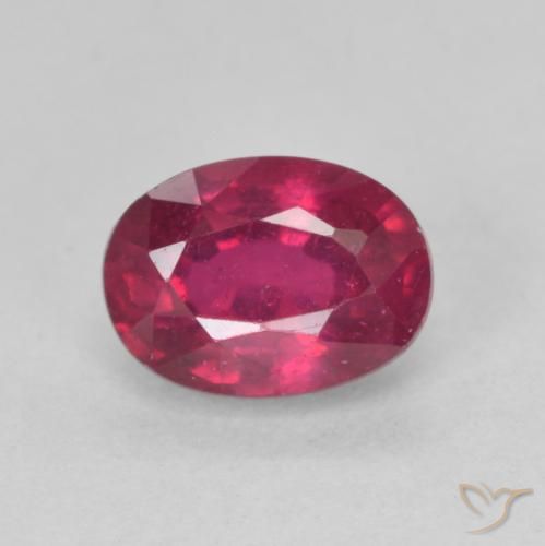 1.45ct طبيعي Medium Dark-Red ياقوت, بيضوي, قليلا جدا