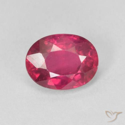1.96ct طبيعي أحمر فاتح ياقوت, بيضوي, قليلا جدا
