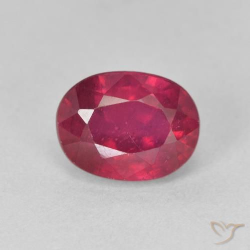 2.34ct طبيعي أحمر متوسط ياقوت, بيضوي, قليلا جدا