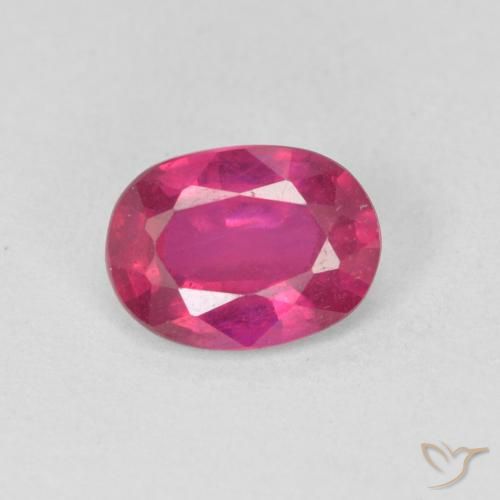 1.36ct طبيعي أحمر فاتح ياقوت, بيضوي, قليلا جدا