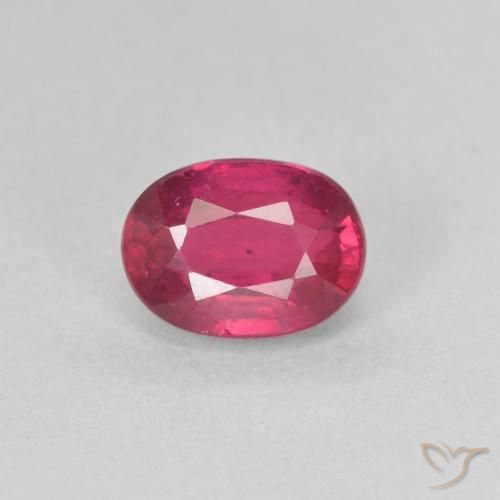 1.32ct طبيعي أحمر وردى ياقوت, بيضوي, قليلا جدا