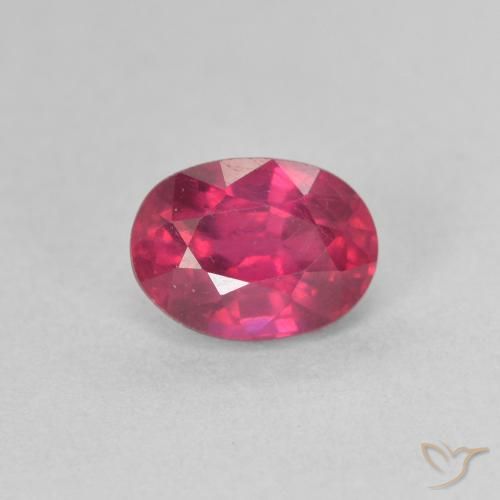 1.39ct طبيعي أحمر فاتح ياقوت, بيضوي, قليلا جدا