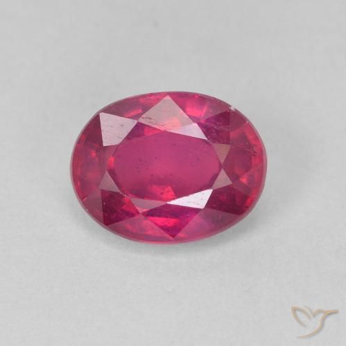 1.76ct طبيعي أحمر فاتح ياقوت, بيضوي, قليلا جدا