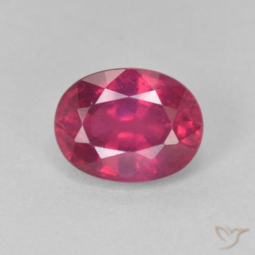 2.08ct طبيعي أحمر فاتح ياقوت, بيضوي, قليلا جدا