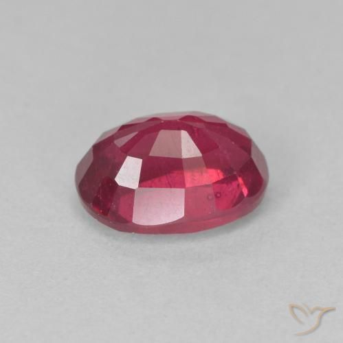 ياقوت Medium Dark-Red طبيعي، بيضوي، 2.00 قيراط، قليلا جدا
