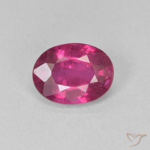1.42ct طبيعي أرجوانى وردى ياقوت, بيضوي, قليلا جدا