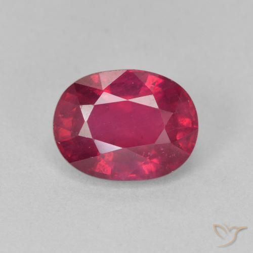2.04ct طبيعي وردى محمر غامق ياقوت, بيضوي, قليلا جدا