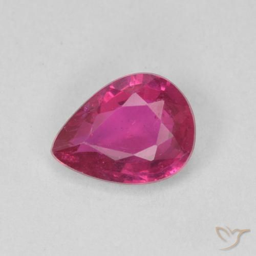 0.81ct طبيعي أحمر فاتح ياقوت, شكل الكمثرى, SI