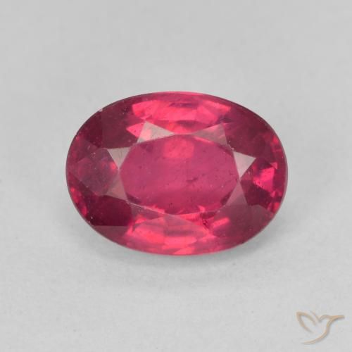 1.87ct طبيعي وردى محمر غامق ياقوت, بيضوي, قليلا جدا