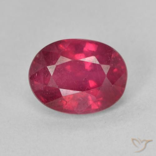 2.03ct طبيعي وردى محمر غامق ياقوت, بيضوي, قليلا جدا