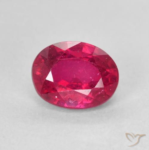 2.07ct طبيعي أحمر فاتح ياقوت, بيضوي, قليلا جدا