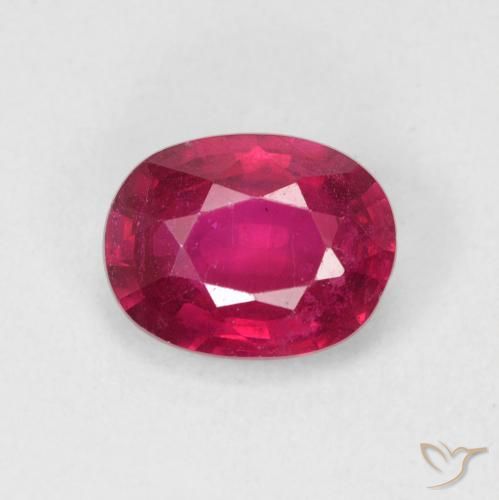 1.69ct طبيعي أحمر فاتح ياقوت, بيضوي, قليلا جدا