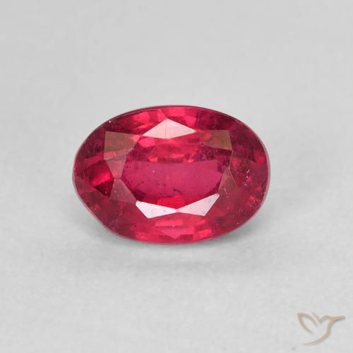 1.45ct طبيعي Medium Dark-Red ياقوت, بيضوي, VS-SI