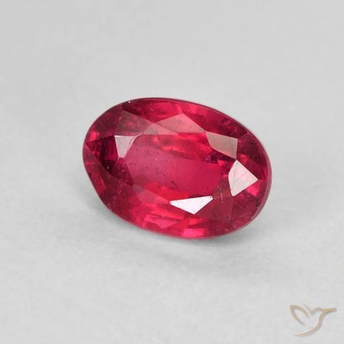 ياقوت Medium Dark-Red طبيعي، بيضوي، 1.45 قيراط، VS-SI