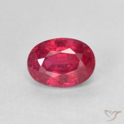 1.50ct طبيعي أحمر وردى ياقوت, بيضوي, قليلا جدا