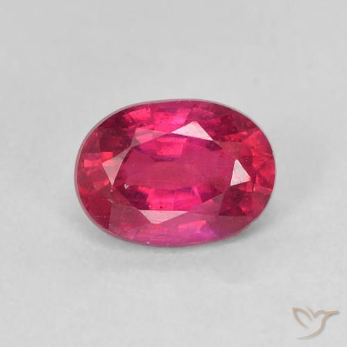 1.35ct طبيعي أحمر فاتح ياقوت, بيضوي, قليلا جدا