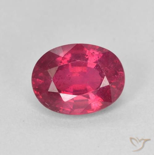 1.94ct طبيعي وردى محمر غامق ياقوت, بيضوي, قليلا جدا
