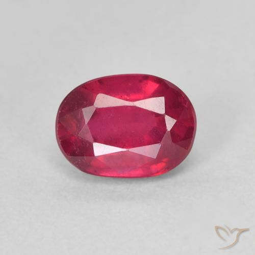 1.51ct طبيعي أحمر وردى ياقوت, بيضوي, قليلا جدا