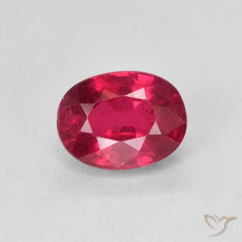 1.50ct طبيعي أحمر متوسط ياقوت, بيضوي, قليلا جدا