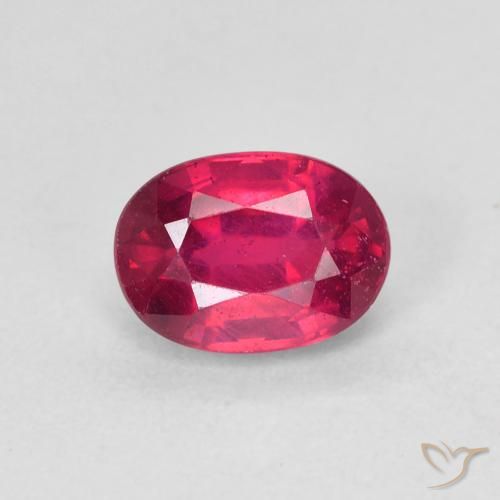 1.38ct طبيعي Medium Dark-Red ياقوت, بيضوي, قليلا جدا