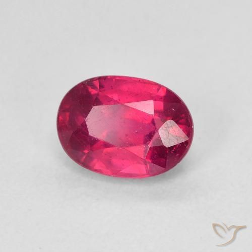 ياقوت Medium Dark-Red طبيعي، بيضوي، 1.38 قيراط، قليلا جدا