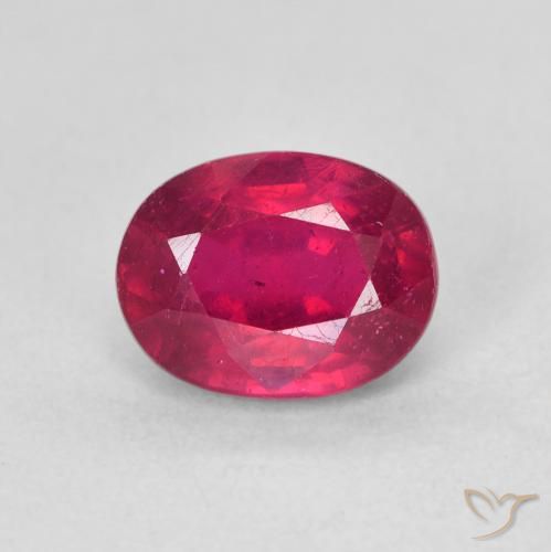 ياقوت Medium Dark-Red طبيعي، بيضوي، 2.00 قيراط، قليلا جدا