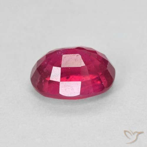 ياقوت Medium Dark-Red طبيعي، بيضوي، 2.00 قيراط، قليلا جدا