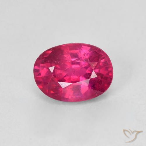 1.23ct طبيعي أحمر فاتح ياقوت, بيضوي, قليلا جدا