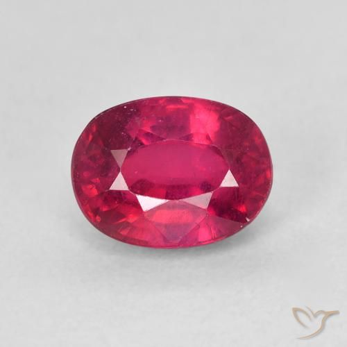2.17ct طبيعي قرمزى غامق ياقوت, بيضوي, قليلا جدا