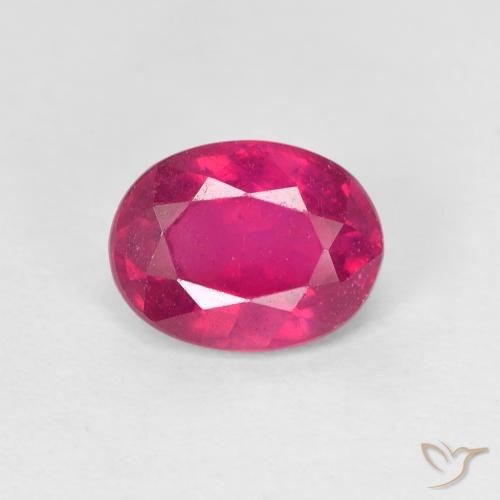 1.54ct طبيعي أحمر فاتح ياقوت, بيضوي, قليلا جدا
