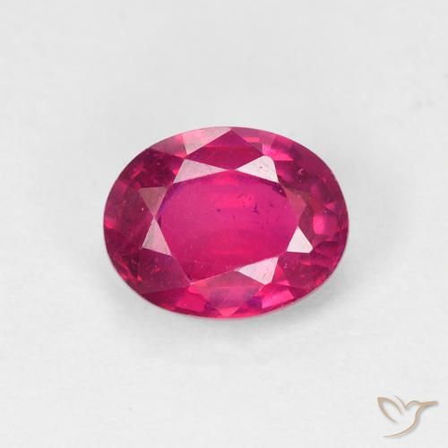 1.60ct طبيعي أحمر فاتح ياقوت, بيضوي, قليلا جدا