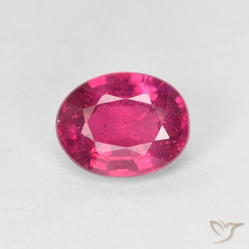 1.56ct طبيعي أحمر فاتح ياقوت, بيضوي, قليلا جدا