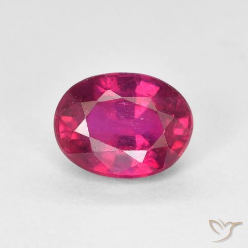 1.92ct طبيعي أحمر فاتح ياقوت, بيضوي, قليلا جدا