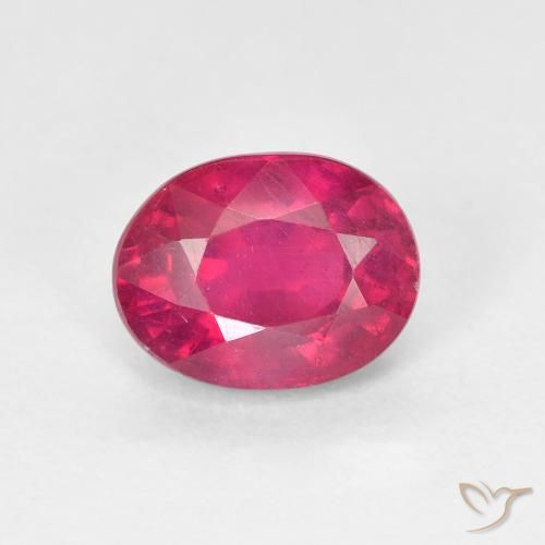 1.87ct طبيعي أحمر فاتح ياقوت, بيضوي, قليلا جدا