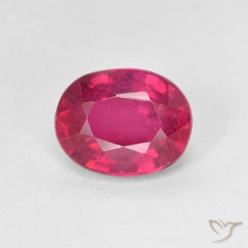 1.86ct طبيعي أحمر فاتح ياقوت, بيضوي, قليلا جدا