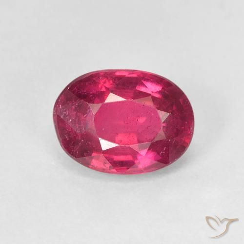 1.85ct طبيعي أحمر فاتح ياقوت, بيضوي, قليلا جدا